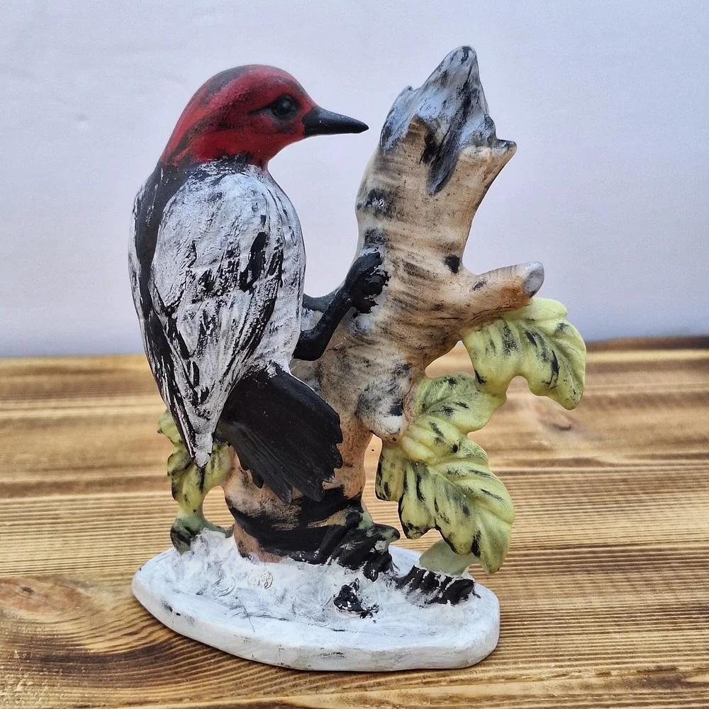 Vintage Napco‎ Porcelain Red-Headed Wood Pecker Figurine, #B3154, 5
